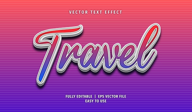 Travel text effect editable text style