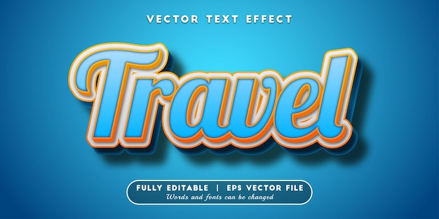 Travel text effect, editable text style