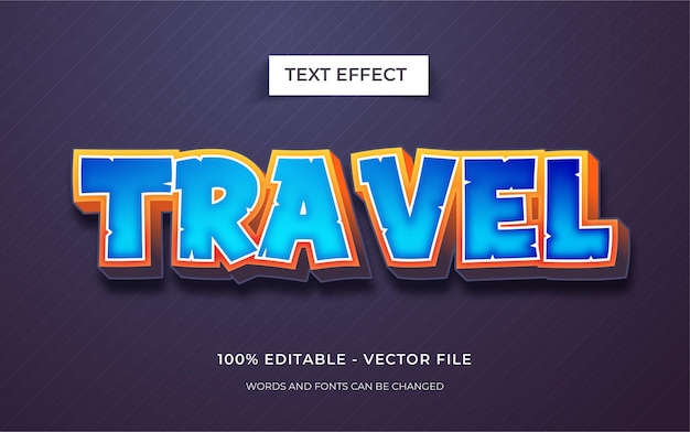 Travel text style editable text effect