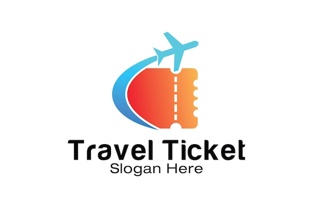 旅行チケットのロゴデザインテンプレート