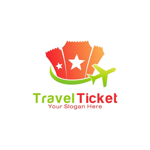 Travel Ticket logo design template