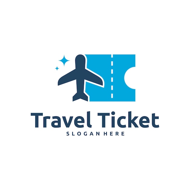 Дизайн логотипа Travel Ticket концептуальный вектор Символ логотипа Flight Ticket