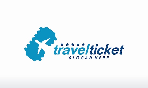 Vector travel ticket logo designs concept vector