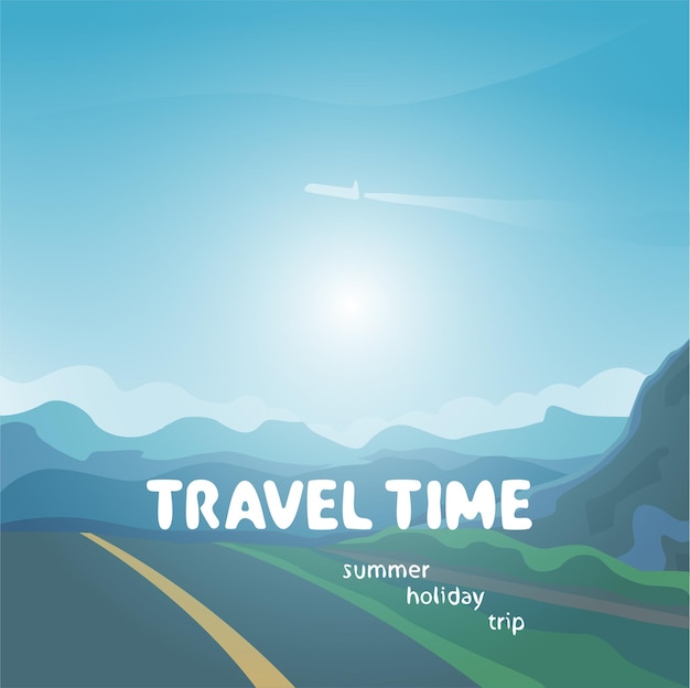 Vector travel time  illustration,