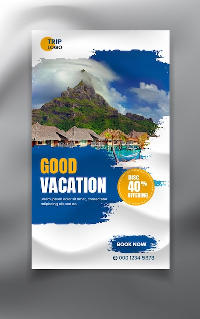 travel tour agency instagram and facebook story banner template