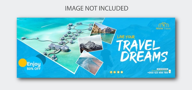 Travel tour agency social media facebook cover banner