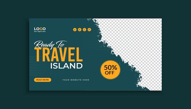 Travel or tour agency web banner template design