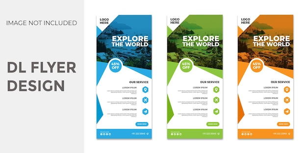 Travel and tour company modern dl flyer and rack card design