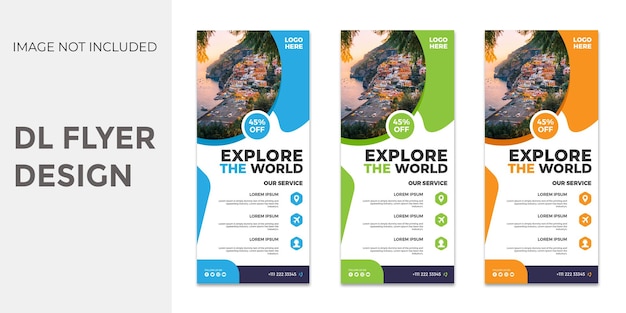 Travel and tour company modern dl flyer and rack card design