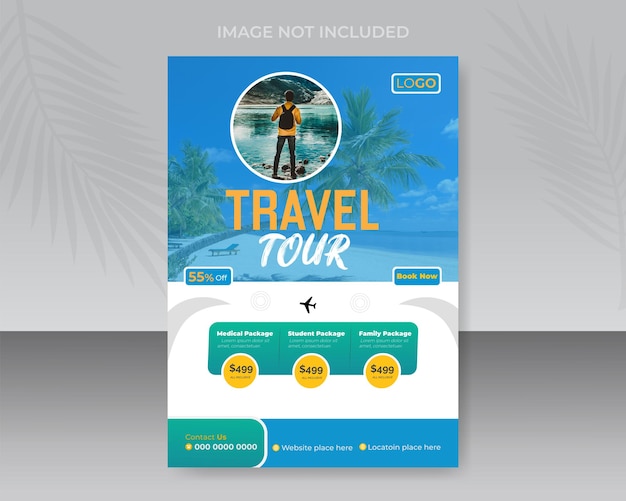 Travel tour flyer design template for your enjoy