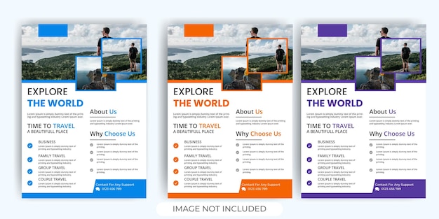 Vector travel tour flyer template