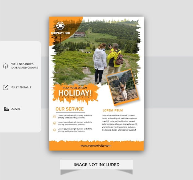 Vector travel tour flyer template