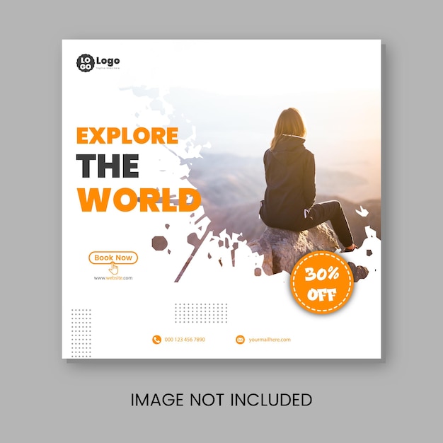 Vector travel tour instagram post or social media post design template