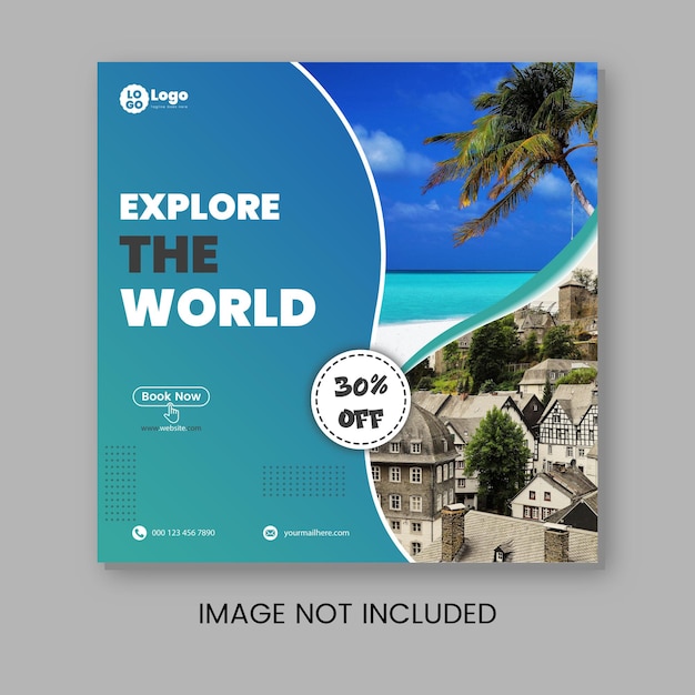 Travel tour Instagram post or social media post design template