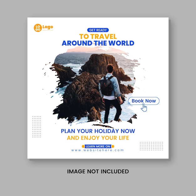 Vector travel tour instagram post or social media post design template