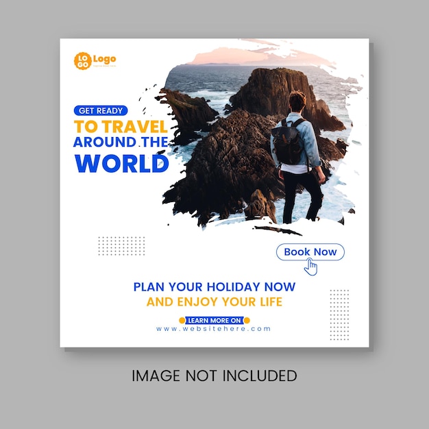 Travel tour Instagram post or social media post design template