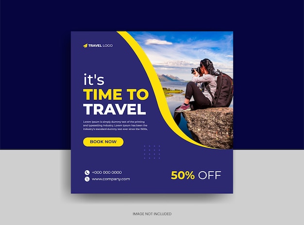 Travel tour instagram post or social media post template