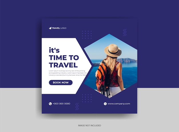 Travel tour instagram post or social media post template