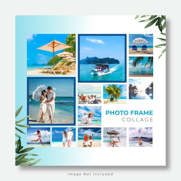Vector travel and tour social media post instagram post or photo collage templates