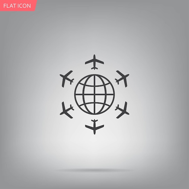 Travel tour symbol vector illustration on a gray background eps 10