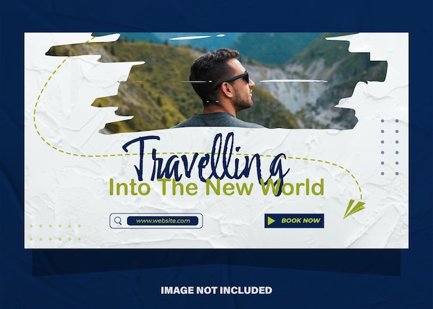 Vector travel and tourism adventure banner advertisement design