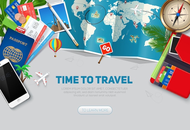 Travel and tourism background template