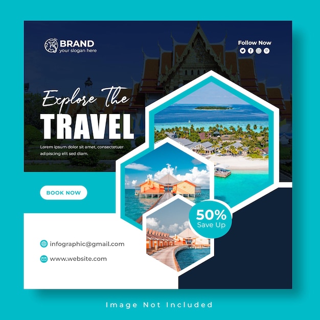 Vector travel and tourism banner template