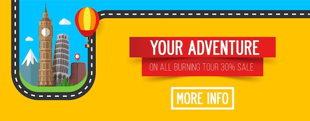 Vector travel and tourism banner