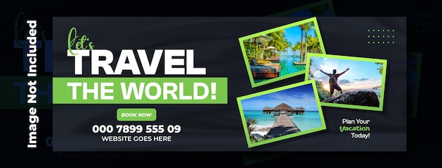 Vector travel and tourism cover banner template design