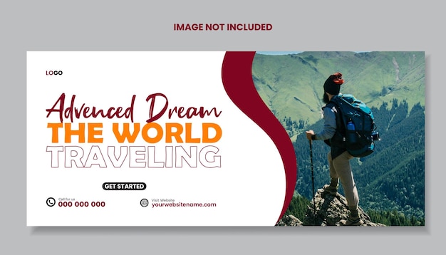 Travel and tourism Facebook cover design vector template