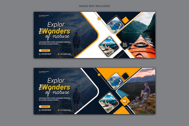 Vector travel and tourism facebook cover or header design template social media web banner design