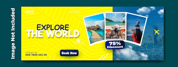 Travel and tourism Facebook cover template design