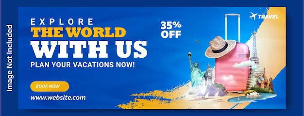 Travel and tourism Facebook cover template design