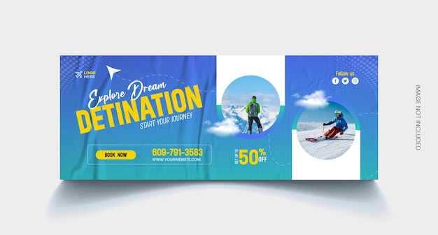 Vector travel and tourism facebook cover template