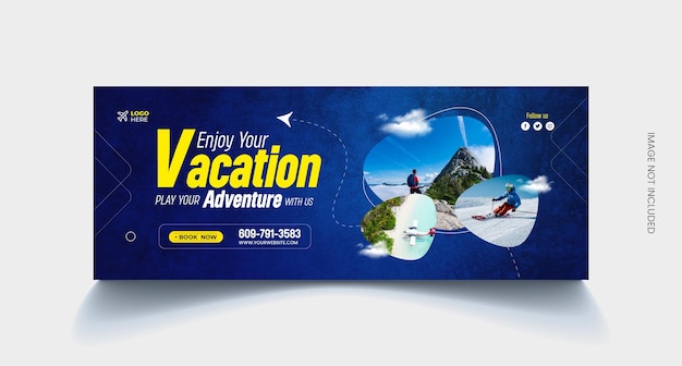 Vector travel and tourism facebook cover template