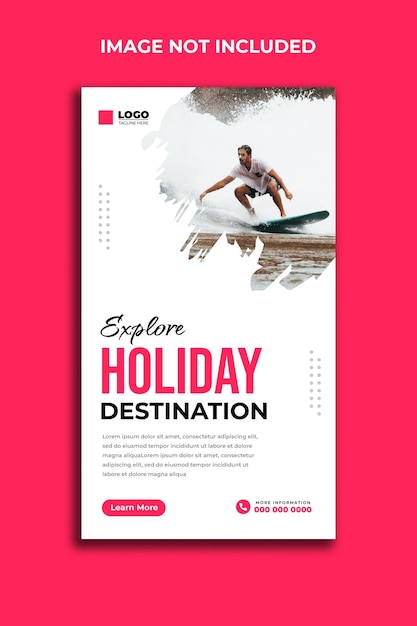 Vector travel and tourism facebook and instagram story template