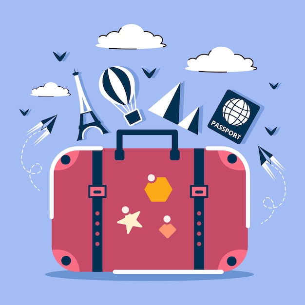 Premium Vector | Travel and tourism flat design vector illustration