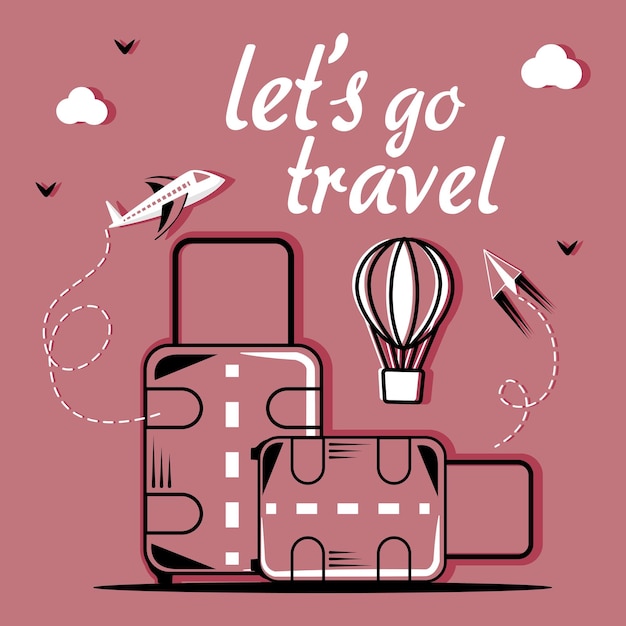 Vector travel and tourism flat design vector illustration