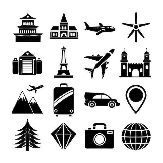 Travel and Tourism Icon Set Collection Vector for UI Documents Websites and Mobile Applications