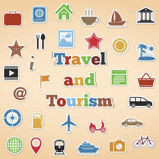 Vector travel and tourism icons