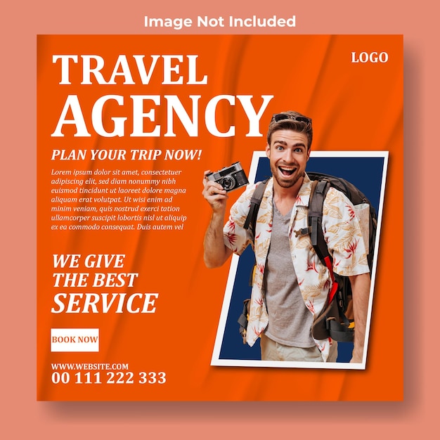 Travel and tourism Instagram post or social media post template design