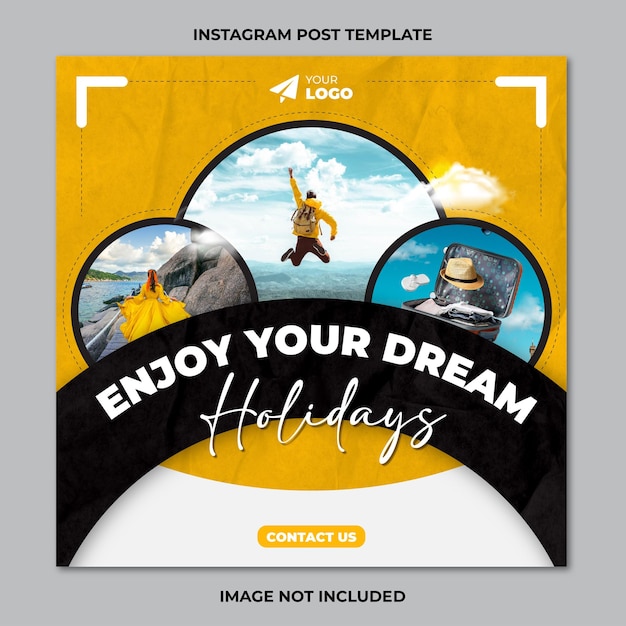 Travel and tourism Instagram post and social media post template