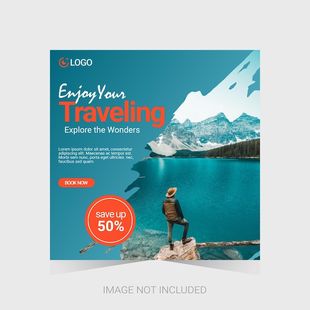 Travel and tourism instagram social media post template