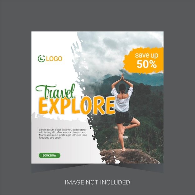 Travel and tourism instagram social media post template