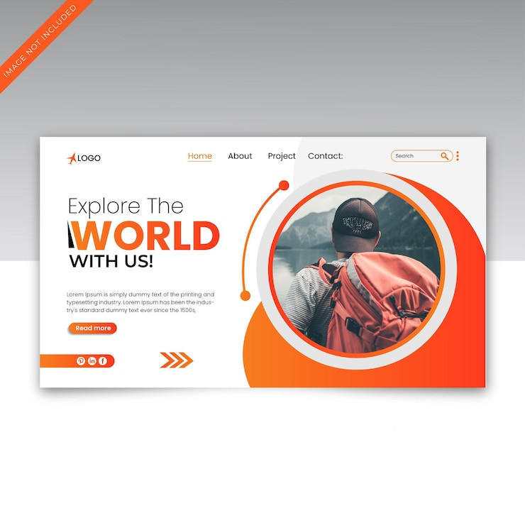 वेक्टर travel and tourism landing page banner template