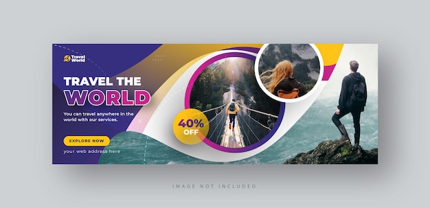 Travel or tourism social media cover web banner template