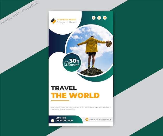 Travel and tourism social media post template collection design