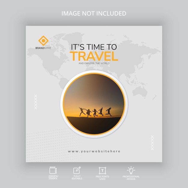 Travel and tourism tour instagram post banner or social media post template