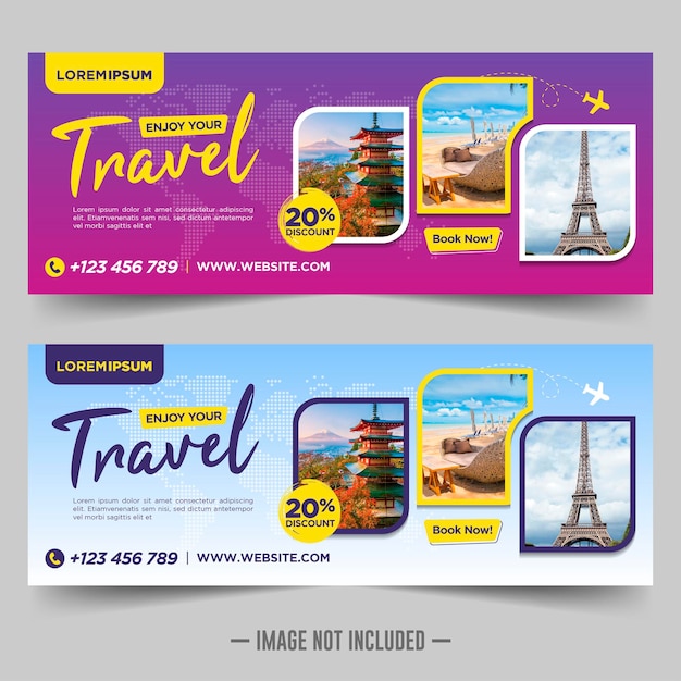 Vector travel tours banner template