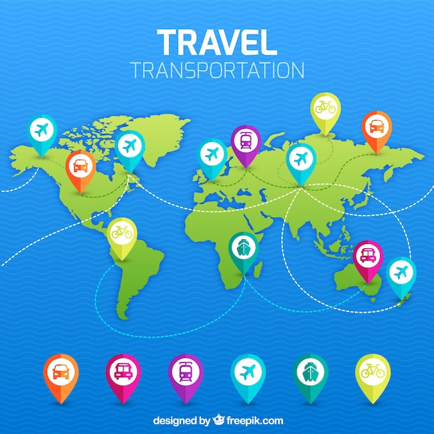 Travel transportation map